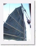 11130020 * The main sail on the traditional chinese Junk or Sampan as we cruise around the harbour at Bophul. * 1680 x 2240 * (539KB)